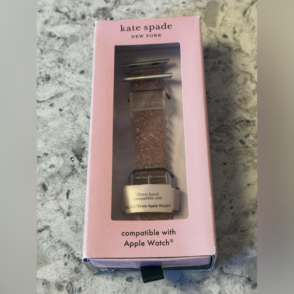 Kate Spade Apple Watch Clear Rose Glitter Jelly Band - BRAND NEW